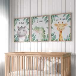 Safari Nursery Prints, Nursery Wall Art, Jungle Animal Prints, Elephant Lion Giraffe, Gender Neutral Kids Bedroom, Boys Decor, Girls - thumbnail 2