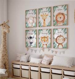 Safari Nursery Prints, Nursery Wall Art, Jungle Animal Prints, Elephant Lion Giraffe, Gender Neutral Kids Bedroom, Boys Decor, Girls