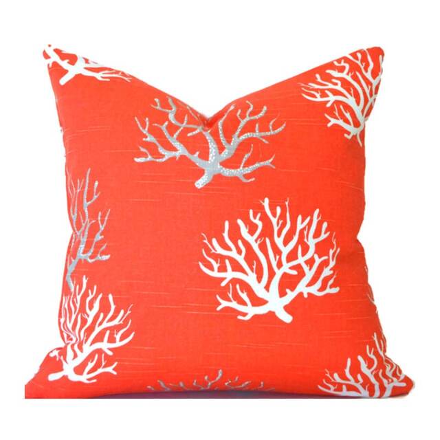 Indoor Pillow Covers With Zipper, Washable, Quick Ship, Coral Isadella Salmon - image 1