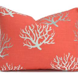 Indoor Pillow Covers With Zipper, Washable, Quick Ship, Coral Isadella Salmon - thumbnail 3