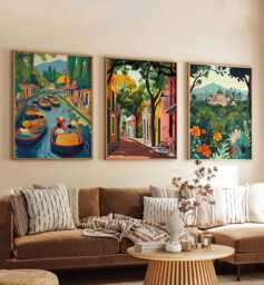 Set Of 3 Mexico City Posters, Travel Prints, Mexican Wall Art Set, Latin America Decor, Gift, Prints