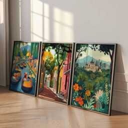 Set Of 3 Mexico City Posters, Travel Prints, Mexican Wall Art Set, Latin America Decor, Gift, Prints - thumbnail 3