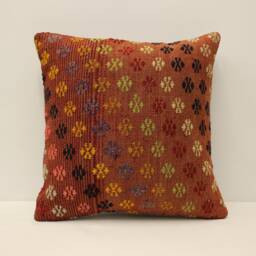 Bolster Pillow Sofa 16x16 in 40x40 cm Bohemian Vintage Kilim Cushion Bedding 4Kf-702