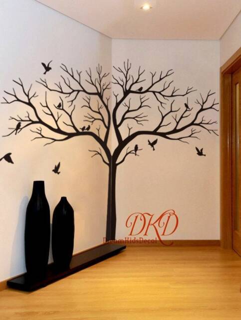 Tree Wall Decal Sticker Home Decor-Giant For Nursery, With Birds Corner-Dk365 - image 1