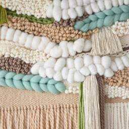Large Fiber Art Wall Hanging 3D Bohemian Woven Tapestry - thumbnail 3