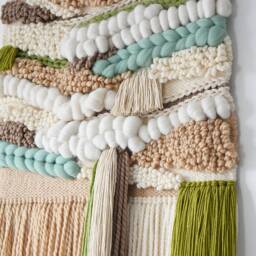 Large Fiber Art Wall Hanging 3D Bohemian Woven Tapestry - thumbnail 2