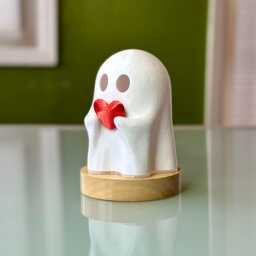 Super Cute & Adorable Ghost Holding A Heart - Led Lamp Free Shipping Halloween - Fun Light Spooky Ring Holder Jewelry - thumbnail 2