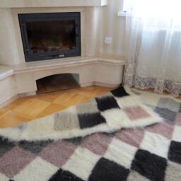 Handmade Wool Blanket Carpathian Woven Bed Throw, King Coverlet - thumbnail 4