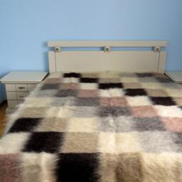 Handmade Wool Blanket Carpathian Woven Bed Throw, King Coverlet - thumbnail 2