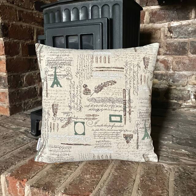 129. Handmade Calligraphy Pen Natural Linen Cotton Cushion Cover. Various Sizes
