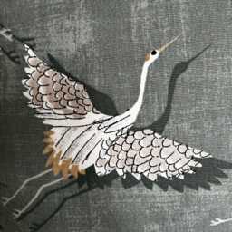 "2 X Stork Cranes Birds Olive Scatter Pillow Cushion Covers 16"" 18" - thumbnail 3