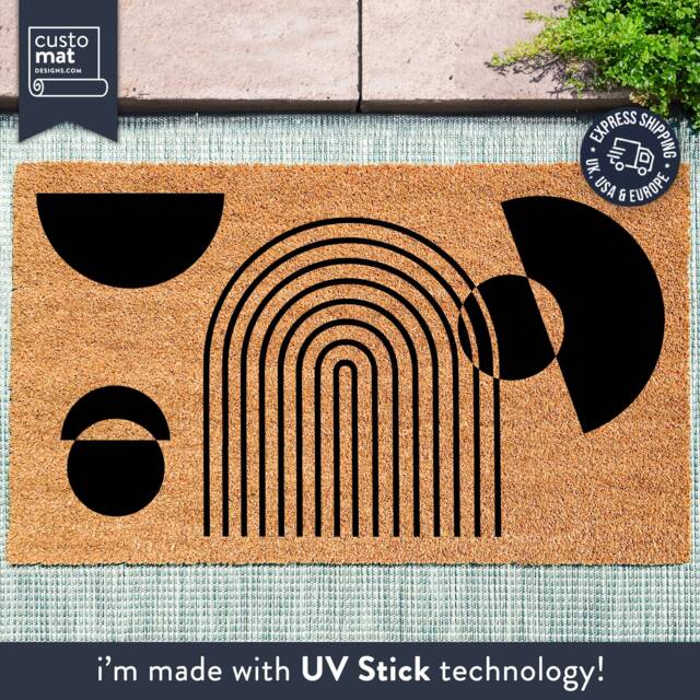 Mid Century Modern Abstract Rug - Minimalist Doormat Home Decor Midcentury Housewarming Gift New - image 1