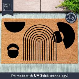 Mid Century Modern Abstract Rug - Minimalist Doormat Home Decor Midcentury Housewarming Gift New - thumbnail 1
