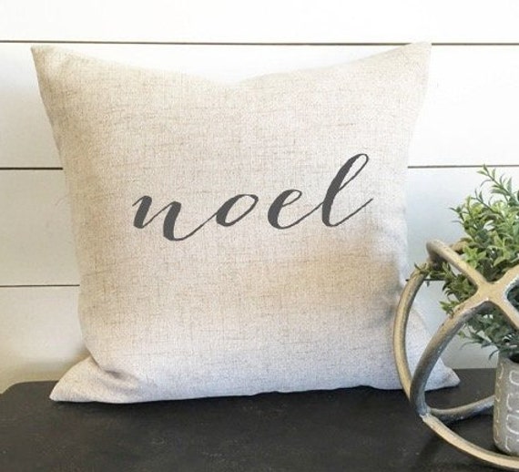 Noel Pillow Cover, 18 X Christmas Decor, Farmhouse Style Pillow Cover, Holiday Decor - image 1