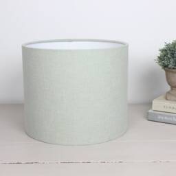 Pure Eggshell Turquoise Grey Fabric Lampshade