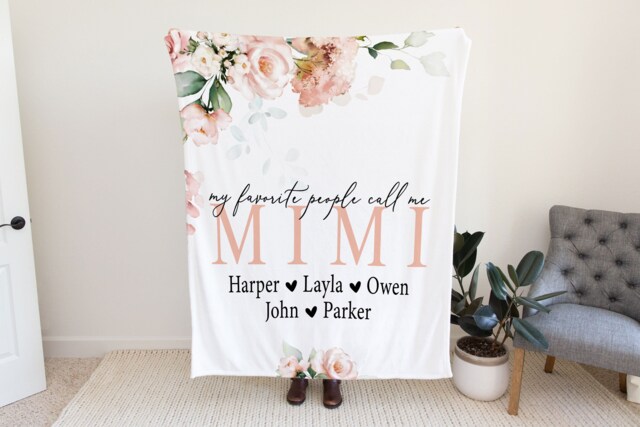 Gift From Kids, Grandma Quote, Custom Quote Blanket, Personalized Christmas Birthday Present For Mom, Mom - image 1