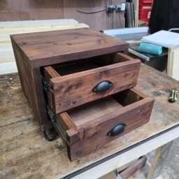 Ex Display Rustic Bedside Tablemid-Century Hairpin Legs, 2 Soft Close Drawer Nightstand Reclaimed Wood Rustic Vintage Bedroom Design - thumbnail 2