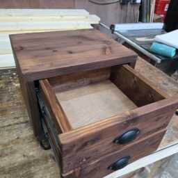 Rustic Reclaimed Wood Bedside Table, Mid-Century Hairpin Legs - thumbnail 4