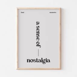 Living Room Print, Retro Wall Art, Typography A Sense Of Nostalgia Prints, Vintage Typographic Cool Art - thumbnail 3