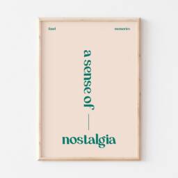 Living Room Print, Retro Wall Art, Typography A Sense Of Nostalgia Prints, Vintage Typographic Cool Art - thumbnail 2