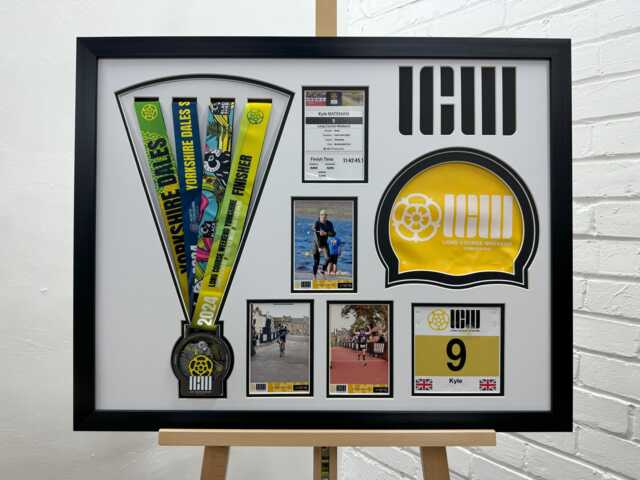 Lcw Wales Triathlon Medal Display Frame Bib, Cap, Photo