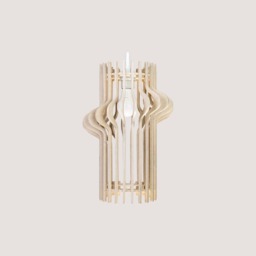Art Deco Lamp, Wood Lamp Shade, Hanging Pendant Light, Ceiling Scandinavian Geometric Modern Screw - thumbnail 3