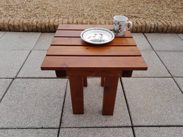 Handmade Wooden Garden Coffee Table - Rustic Outdoor Furniture - image 1