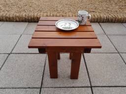 Handmade Wooden Garden Coffee Table - Rustic Outdoor Furniture - thumbnail 1