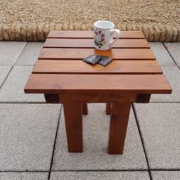 Handmade Wooden Garden Coffee Table - Rustic Outdoor Furniture - thumbnail 3