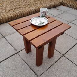 Handmade Wooden Garden Coffee Table - Rustic Outdoor Furniture - thumbnail 2