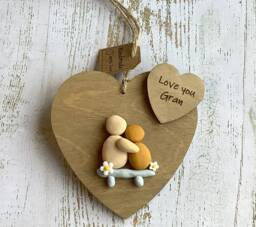 Gift For Grandma, Wooden Hanging Ornament, Handmade, Grandma Birthday, Mothers Day, Love You, Prsonalised Gift Nanny, Nan, Gran - thumbnail 1