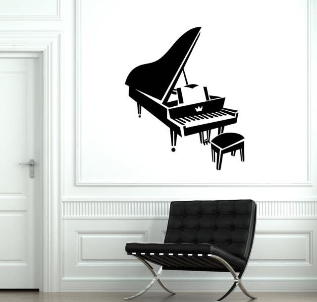 Wall Vinyl Decal Piano Classic Retro Music Pop Songs Decor For Lover Rooms, Studios, Or Living Spaces 2087Di - image 1