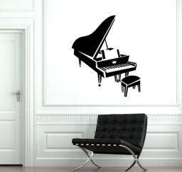 Wall Vinyl Decal Piano Classic Retro Music Pop Songs Decor For Lover Rooms, Studios, Or Living Spaces 2087Di - thumbnail 1