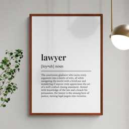Lawyer Funny Definition Job Work Gift Wall Art Print - thumbnail 2