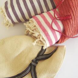 Dark Purple Turkish Beach Towel Handwoven Cotton Peshtemal - thumbnail 4