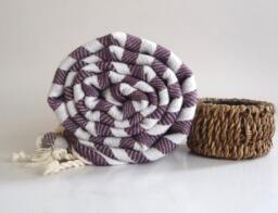 Dark Purple Turkish Beach Towel Handwoven Cotton Peshtemal