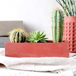 Rectangular Indoor Planter Box, Minimalist Pot, Succulent Plant Holder, Plant Lovers Gift Idea, Concrete Cactus Planter, Unique Pot - thumbnail 3