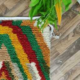 Handmade Moroccan Wool Runner Abstract Berber Hallway Rug - thumbnail 2