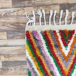 Handmade Moroccan Wool Runner Abstract Berber Hallway Rug - thumbnail 3