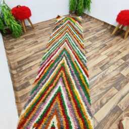 Handmade Moroccan Wool Runner Abstract Berber Hallway Rug - thumbnail 4
