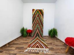 Handmade Moroccan Wool Runner Abstract Berber Hallway Rug - thumbnail 1