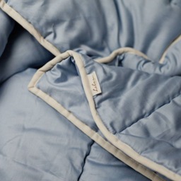 Full Size Wool Comforter Organic Cotton Sateen, Blue Decor - Us Duty Paid - thumbnail 3