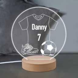 Personalised Led Desk Table Lamp Football Design Night Light Custom Football Gifts For Boys Birthday 7 Colours Flashing