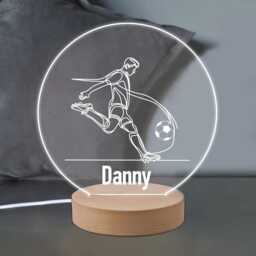Personalised Led Desk Table Lamp Football Design Night Light Custom Football Gifts For Boys Birthday 7 Colours Flashing - thumbnail 4