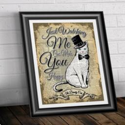 Art Print On Antique Dictionary Book Page Dandy Cat. White Cat Blue Eye Printed Old Published in 1889 Wall Decor - thumbnail 2