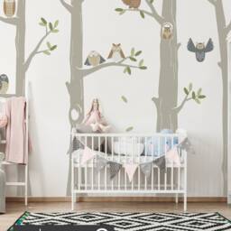Forest Owls & Trees Nursery Wall Decals Nature-Themed Kids Room Decor - thumbnail 3