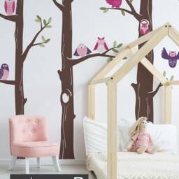 Forest Owls & Trees Nursery Wall Decals Nature-Themed Kids Room Decor - thumbnail 2