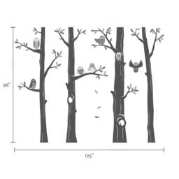 Forest Owls & Trees Nursery Wall Decals Nature-Themed Kids Room Decor - thumbnail 4