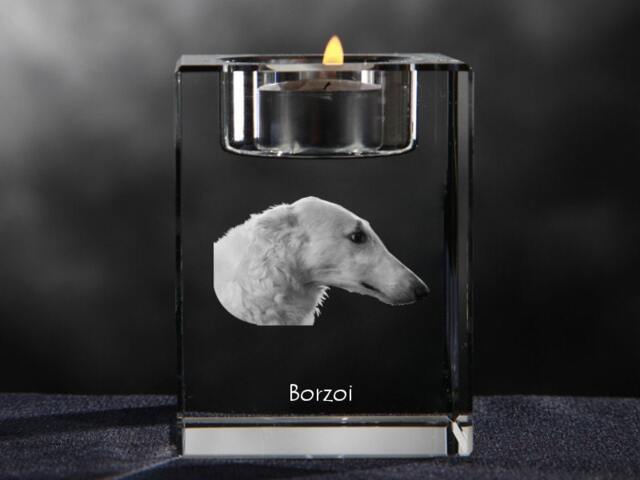 Borzoi, Russian Wolfhound, Crystal Candlestick With Dog, Souvenir, Decoration, Limited Edition, Collection - image 1
