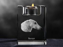 Borzoi, Russian Wolfhound, Crystal Candlestick With Dog, Souvenir, Decoration, Limited Edition, Collection - thumbnail 1